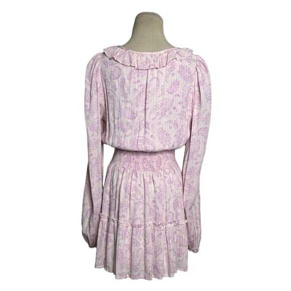 House oh Harlow 1960 pink Ajay Paisley print boho chic mini dress size small - Picture 3 of 12